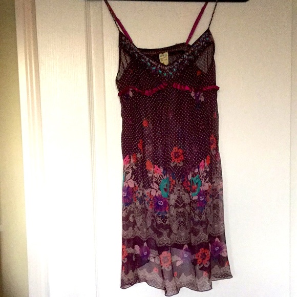 Free People Other - Free people intimately slip sheer dress xs beaded